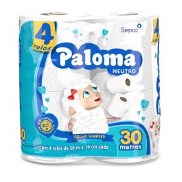 Papel Higiênico Paloma Folha Simples 30m 16x4rolos